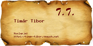 Timár Tibor névjegykártya
